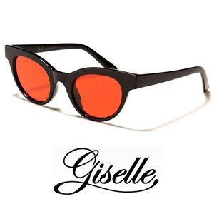 Giselle Cat Eye Women's Sunglasses Black Frame/Orange Lens GSL22178